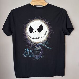Disney Nightmare Before Christmas Tee Women 2X Black Teal‎ Halloween Jack Bat